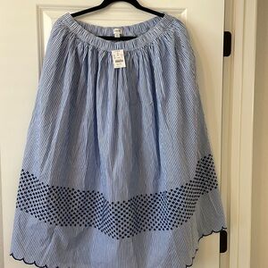 J. CREW Navy & White Striped Maxi Skirt - Size  Medium